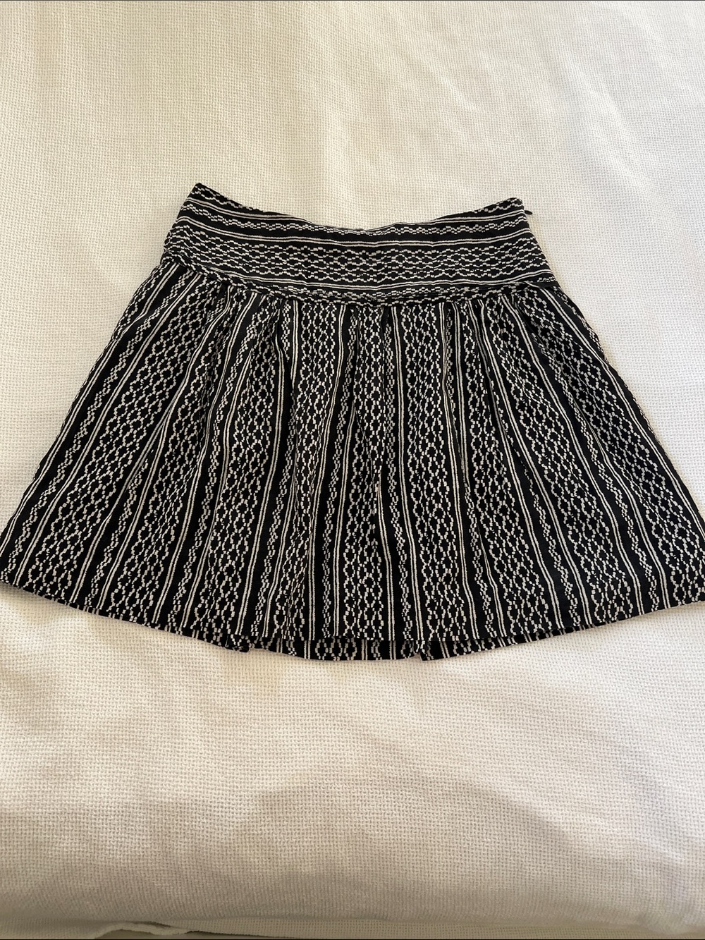 Madewell Black and White Striped Circle Skirt